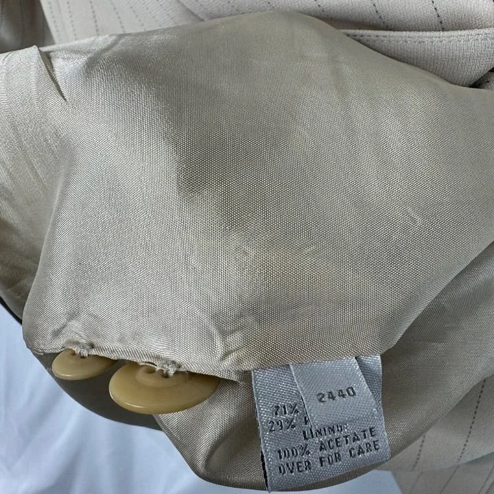 Vintage Beige Petite Sophisticate Collectibles Women's Size 6‎ Blazer Pinstripe